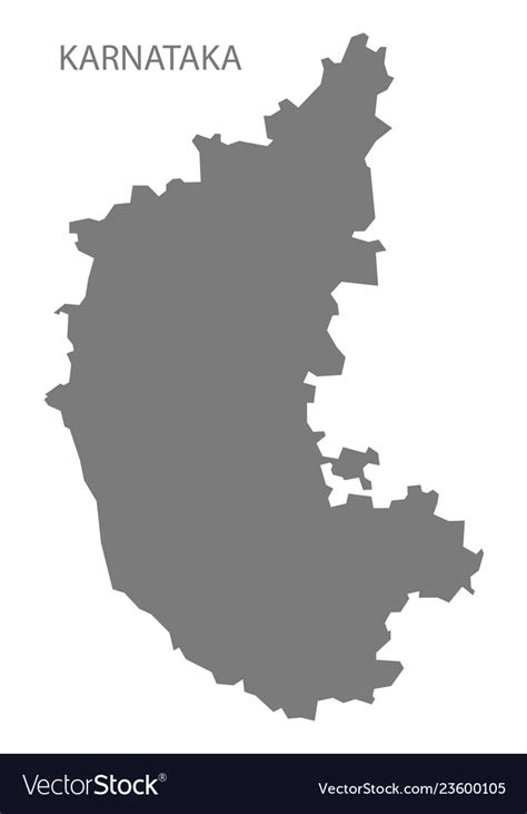 Karnataka India Map Grey Royalty Free Vector Image