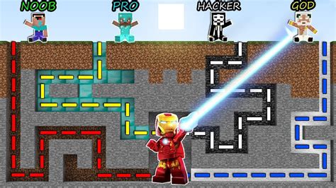 Minecraft Battle Noob Vs Pro Vs Hacker Vs God Vs Iron Man