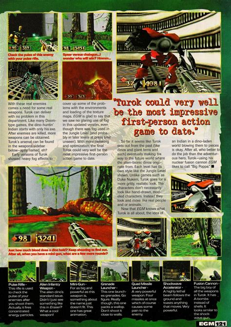 Scan Of The Preview Of Turok Dinosaur Hunter Published In The Magazine