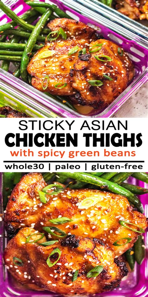 Sprinkle your packet of italian dressing mix over the entire dish. Sticky Asian Chicken Thighs and Spicy Green Beans ...