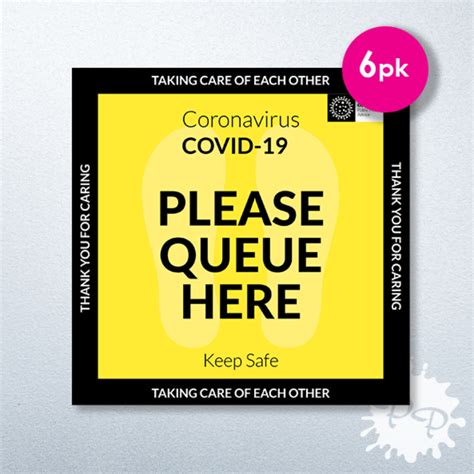 A woman waiting in the queue told the bbc: COVID-19 Queue Here Floor Stickers - Make Social ...