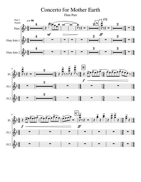 Concerto For Mother Earth Sheet Music For Flute Solo