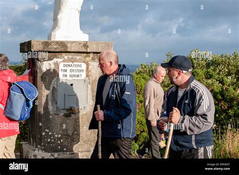 Pilgrims Circle Statue Of St Patrick 7 Times Before Climbing Croagh