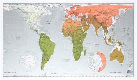World Future Map Version 2 1015 X 575mm Laminated