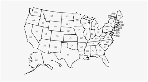 Black And White Map Of United States Printable