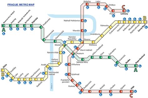 Prague Metro Map Maps Of Prague Prague Experience