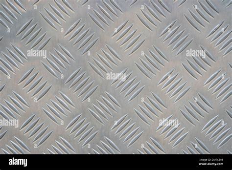 Silver Steel Checker Plate Background Stock Photo Alamy