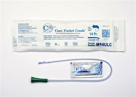 Cure Medical Intermittent Coude Pocket Catheters With Lubricant At