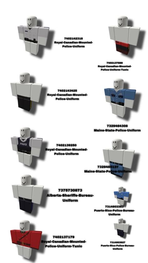 Police Uniform Codes For Roblox