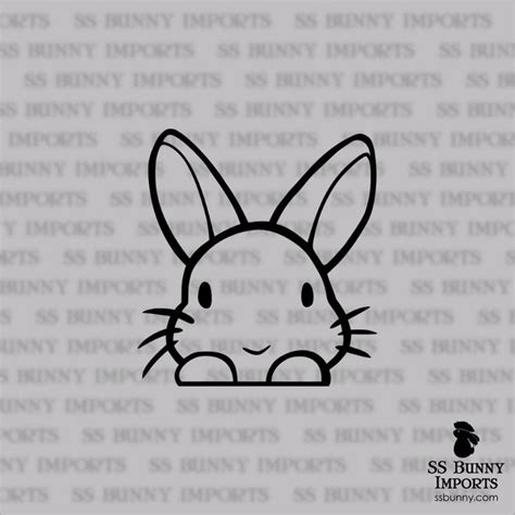 peeking cute vinyl bunny sticker rabbit car decal laptop etsy bunny stickers bunny tattoos