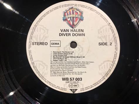 Vintage 1982 Van Halen Diver Down By Warner Records Album Made In Usa