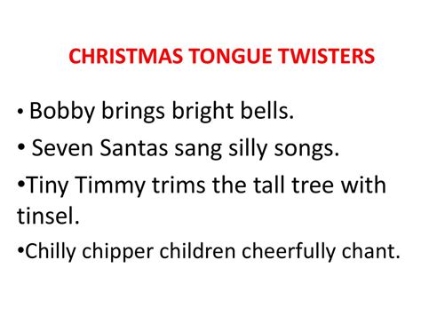 Tongue Twisters For Christmas Skypasstips