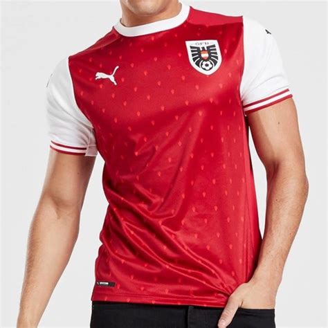 This logo image consists only of simple geometric shapes or text. AUSTRIA HOME KIT 2020 - 21 | UEFA EURO 2020 | SoCheapest