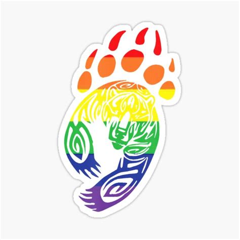 Gay Pride Bear Paw Black Grizzly Sticker For Sale By Ilyasmusliyevic Redbubble