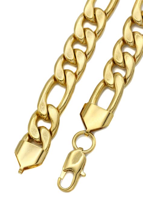 Gold Plated Mens Figaro Chain Frostnyc