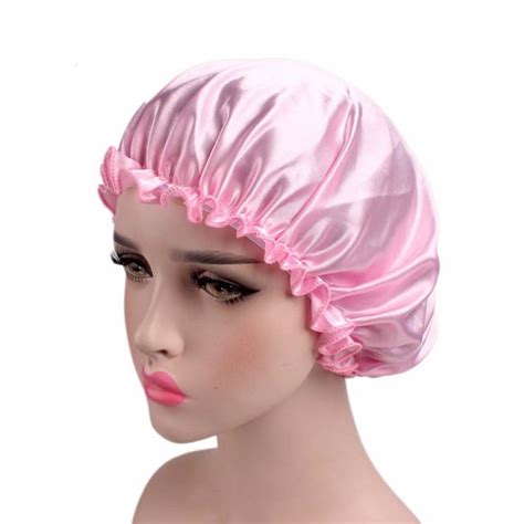 Buy New 1pc 10 Color Women Shower Satin Hats Colorful