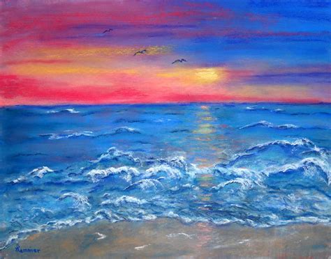 Ocean Sunrise Painting By Sandy Hemmer
