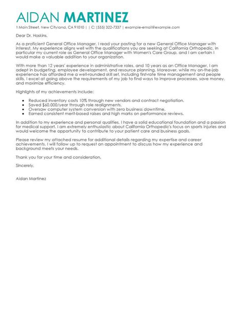 Best Admin General Manager Cover Letter Examples Livecareer