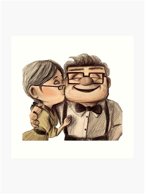 Carl And Ellie Art Print By Jeremyirons Disney Drawings Funny Art