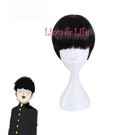 Nouveau Anime Mob Psycho 100 Hommes Cosplay Perruques Kageyama Shigeo Mob Noir Court Perruques