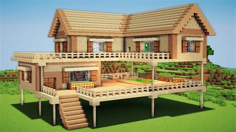 These roof designs are simple and easy to add to any of your. Minecraft: Large Wooden House Tutorial - How to Build a ...
