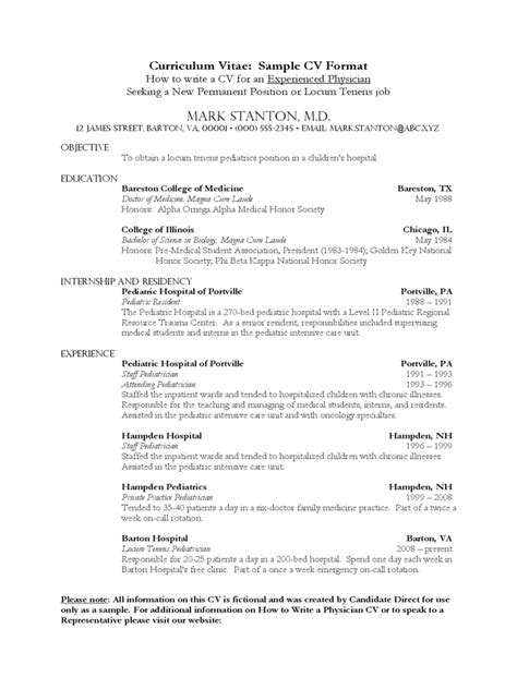 Physician cv summary and profile. Medical CV Template - 2 Free Templates in PDF, Word, Excel ...