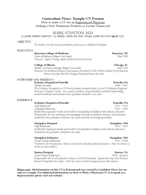 The samples below are donated by ucsf students, residents and alumni to offer you ideas to format and present your skills and experience. Medical CV Template - 2 Free Templates in PDF, Word, Excel ...