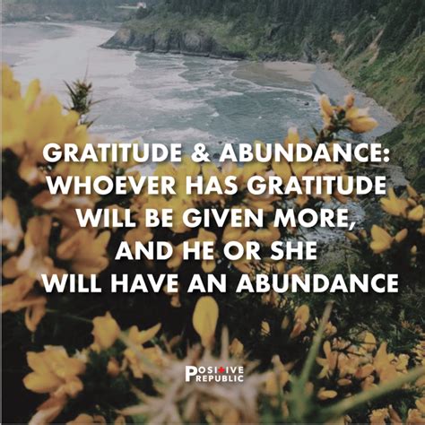 Gratitude And Abundance Whoever Has Gratitude Will Be Given More And He