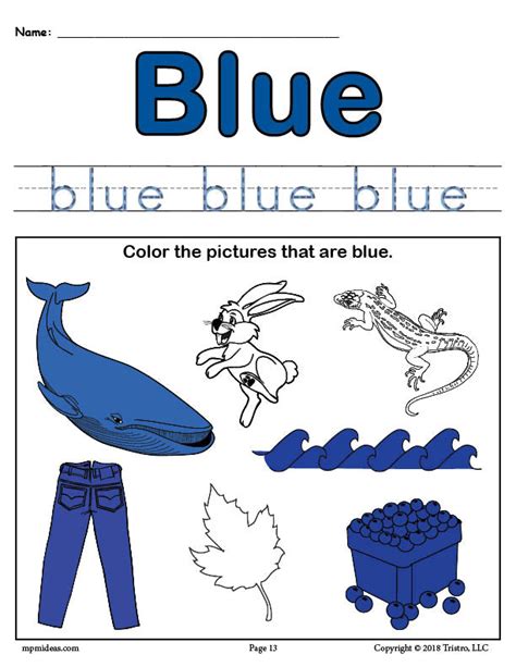 Color Blue Worksheet Color Worksheets For Preschool Color Worksheets