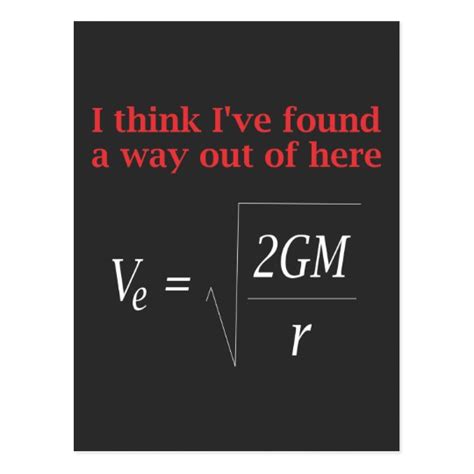 Funny Physics Joke Escape Velocity Gravity Science Postcard Uk