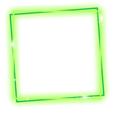 Light Effect Square White Transparent Green Light Effect Square Frame