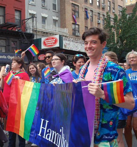 Hamiltons Blue Out In Force At Nyc Pride Parade News Hamilton College