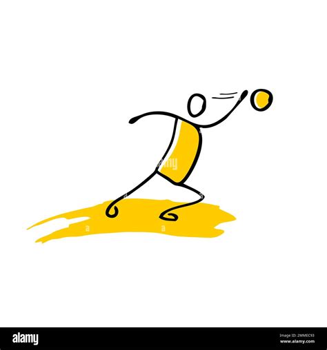 A Vector Illustration Set Of Stickman Stick Figure Playing Football