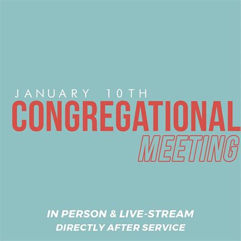 Congregational Meeting First Presbyterian Church Tacoma