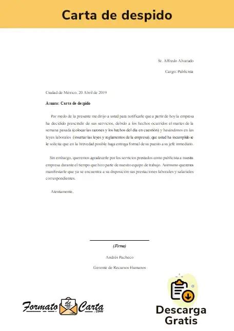 Ejemplo De Carta De Despido Laboral En Nicaragua Modelo De Informe My Unamed