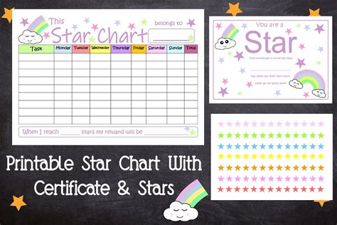 Star Reward Chart For Kids Printable Star Chart With