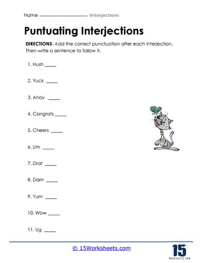 Interjections Worksheets 15