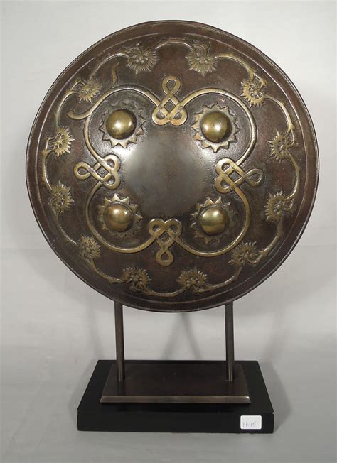 Sold Price Bronze Shield On Stand April 6 0121 700 Pm Edt