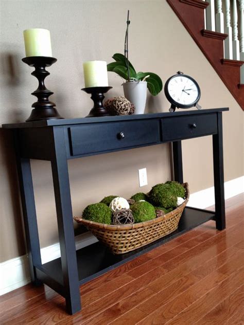 Entry table entrance console living room sofa accent unique wrought iron legs. Adding green accents | Hall table decor, Entrance table ...