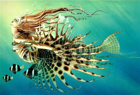 Lionfish Mermaid Lion Fish Mermaid Wallpapers Mermaid Art
