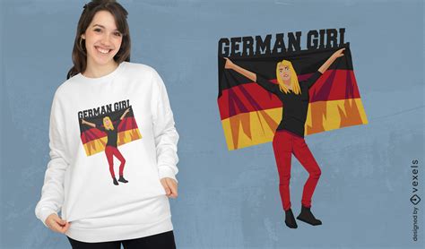 German Girl Flag T Shirt Design Vector Download