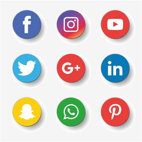 Social Media Icons Set Logo Vector Illustrator Social Media Clipart