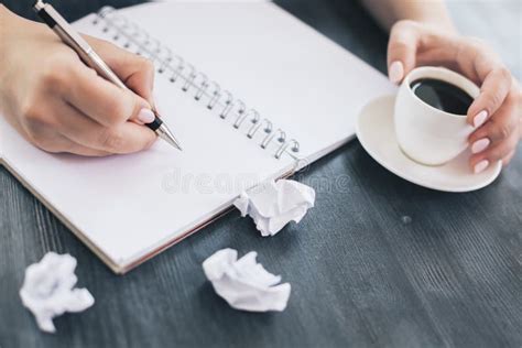 Female Hand Writing In Notepad Stock Photo Image Of Notepad Female