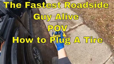 how to plug a tire pov roadside assistance business fix a flat youtube