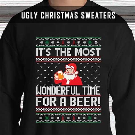 Ugly Christmas Sweater Beer Lover Ts For Men Xmas Jumper Etsy Canada