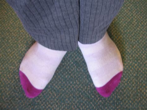 Stripy Socks With Purple Heels And Toes I Love These Sock Nadia