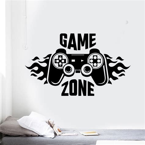 Carved Game Zone Wall Sticker Mural Wallpaper For Kids Boys Room Decals