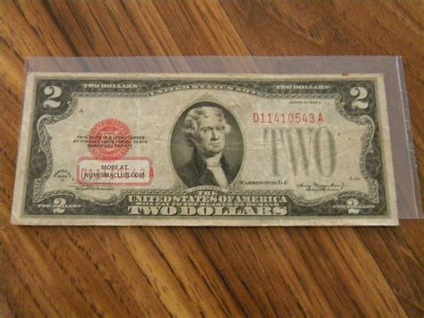 1928d Two Dollar United States Note Red Seal E F Note