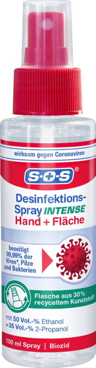 Sos Desinfektionsspray Intense Für Hand And Flächen 100 Ml Dauerhaft Günstig Online Kaufen Dmde