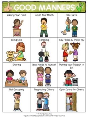 Good And Bad Manners File Folder Counseling Activity Character